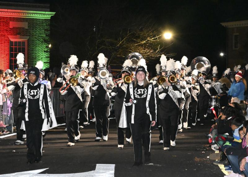 The Sussex Tech marching band makes a strong impression during the parade.